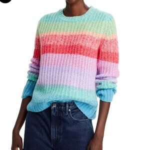 AQUA Cashmere Rainbow Crewneck Sweater-100% cashmere-NWT